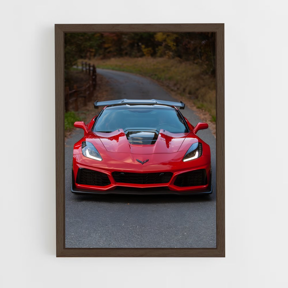 Poster Corvette Vitesse courbes – affiche Chevrolet (vue 5)